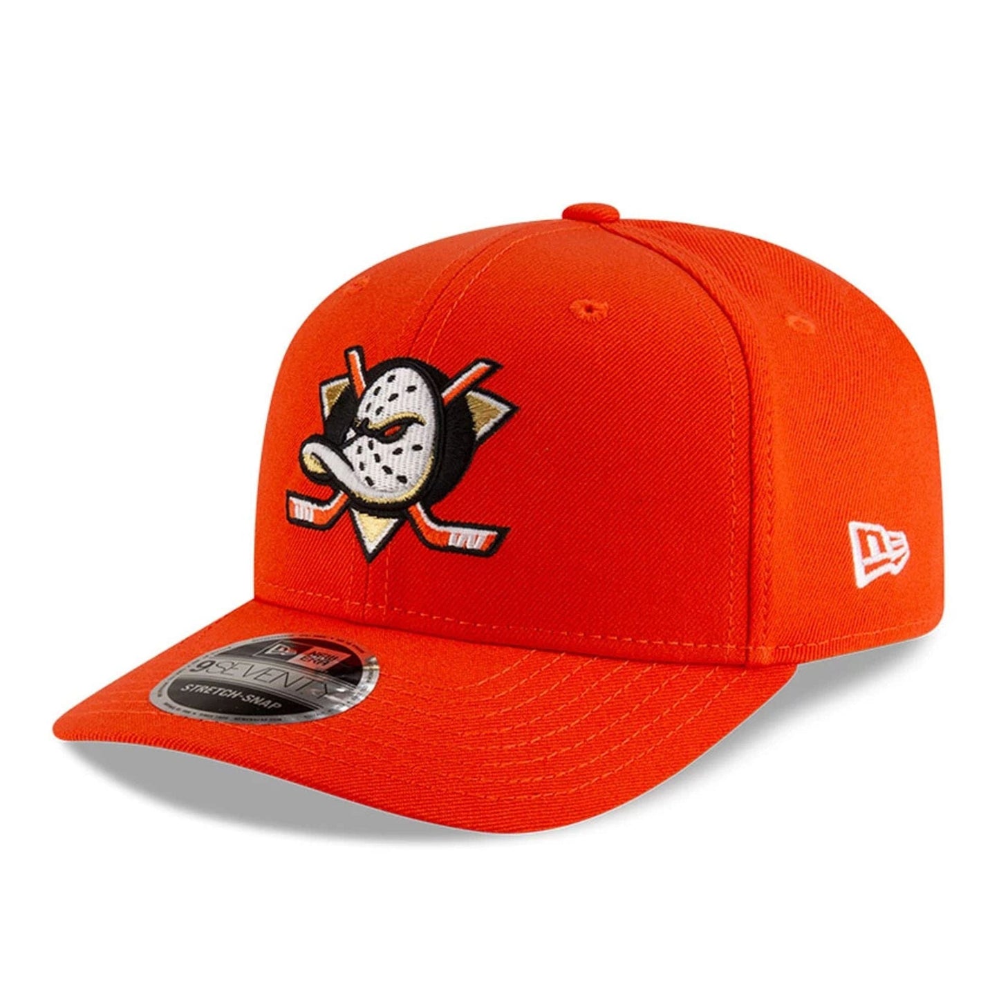 This is a Anaheim Ducks NHL Team Orange 9SEVENTY Stretch Snap Adjustable Cap 1