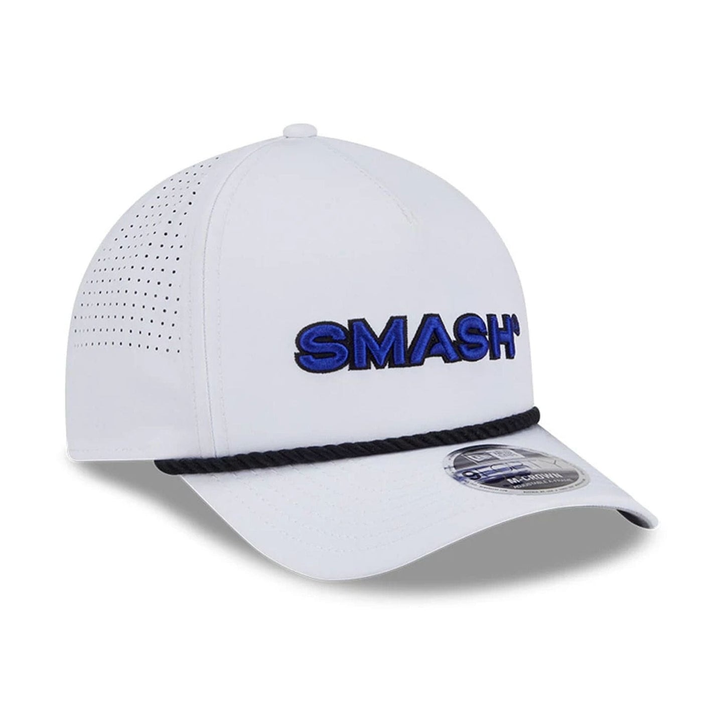 This is a Smash LIV Golf 2025 White 9FORTY M-Crown A-Frame Adjustable Cap 4