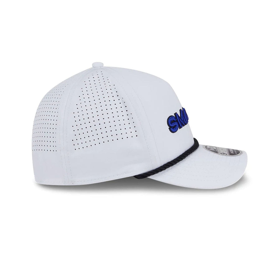 This is a Smash LIV Golf 2025 White 9FORTY M-Crown A-Frame Adjustable Cap 6