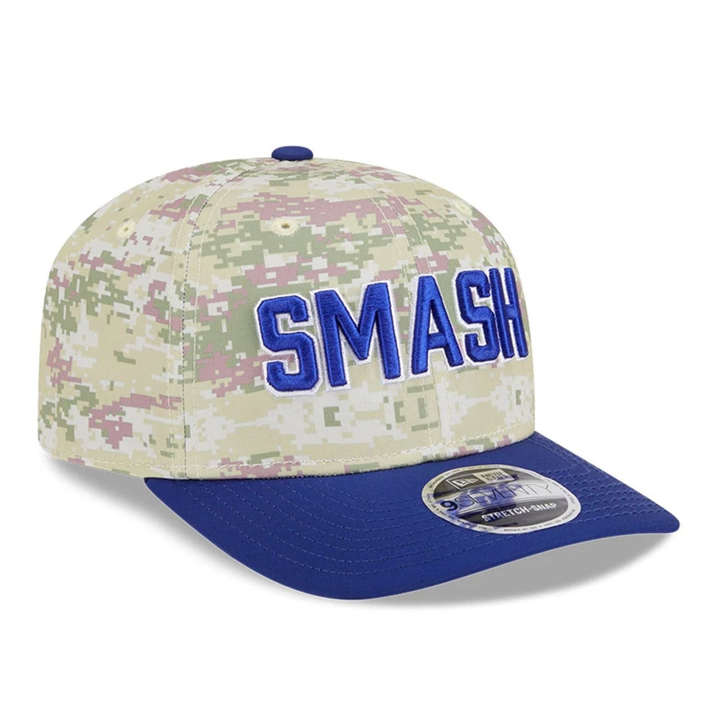 This is a Smash LIV Golf 2025 Digital Camo 9SEVENTY Stretch Snap Adjustable Cap 3