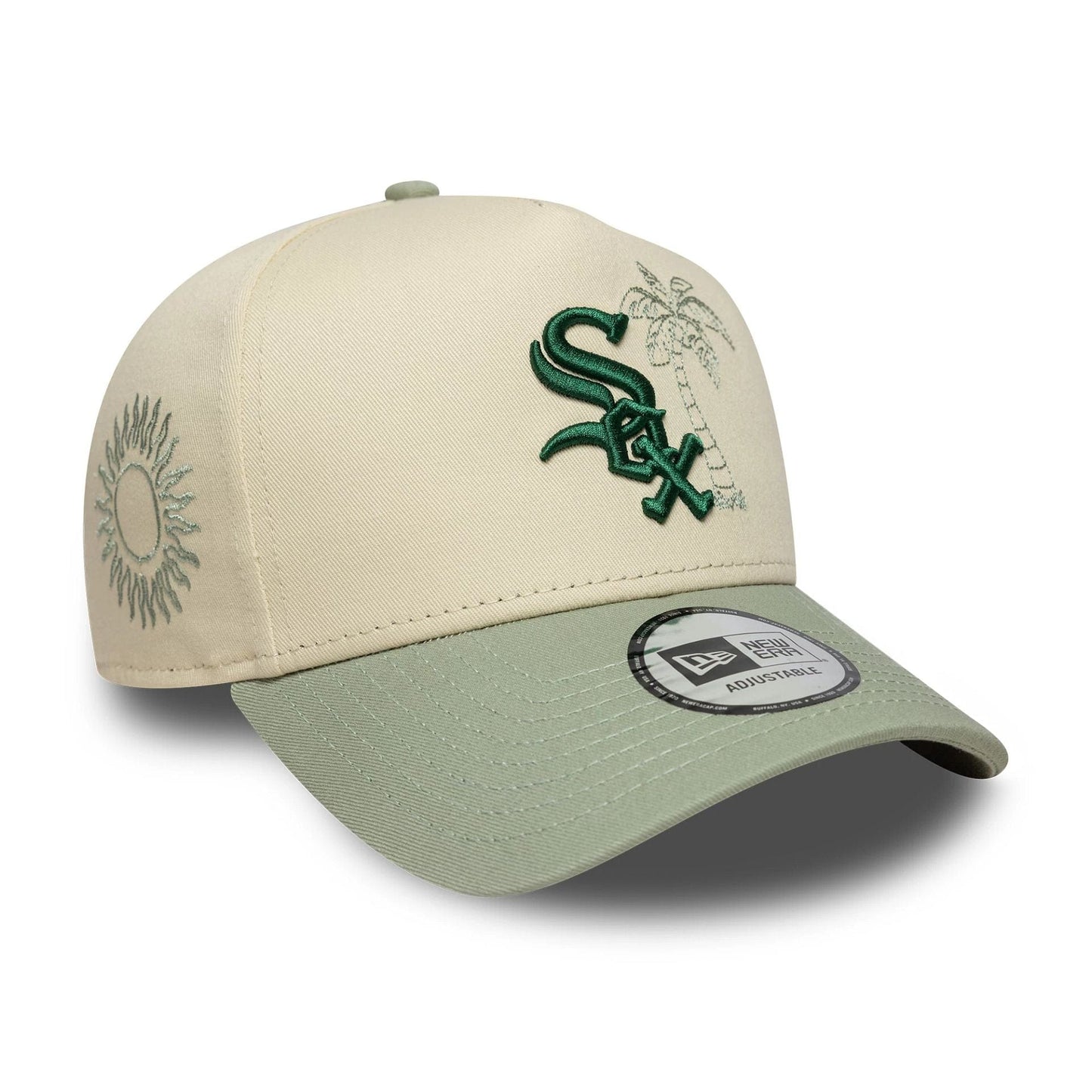 This is a Chicago White Sox MLB Summer Icon Light Beige 9FORTY A-Frame Adjustable Cap 1