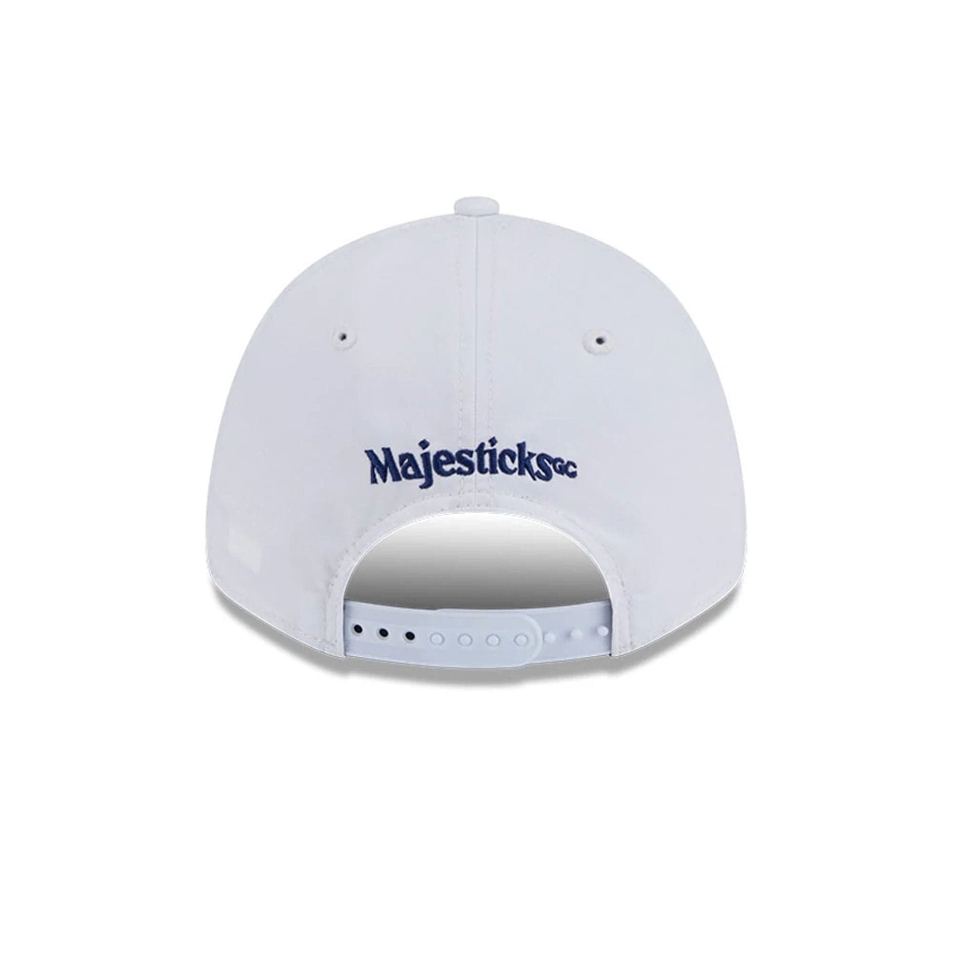 This is a Majesticks LIV Golf 2025 White 9FORTY Adjustable Cap 4