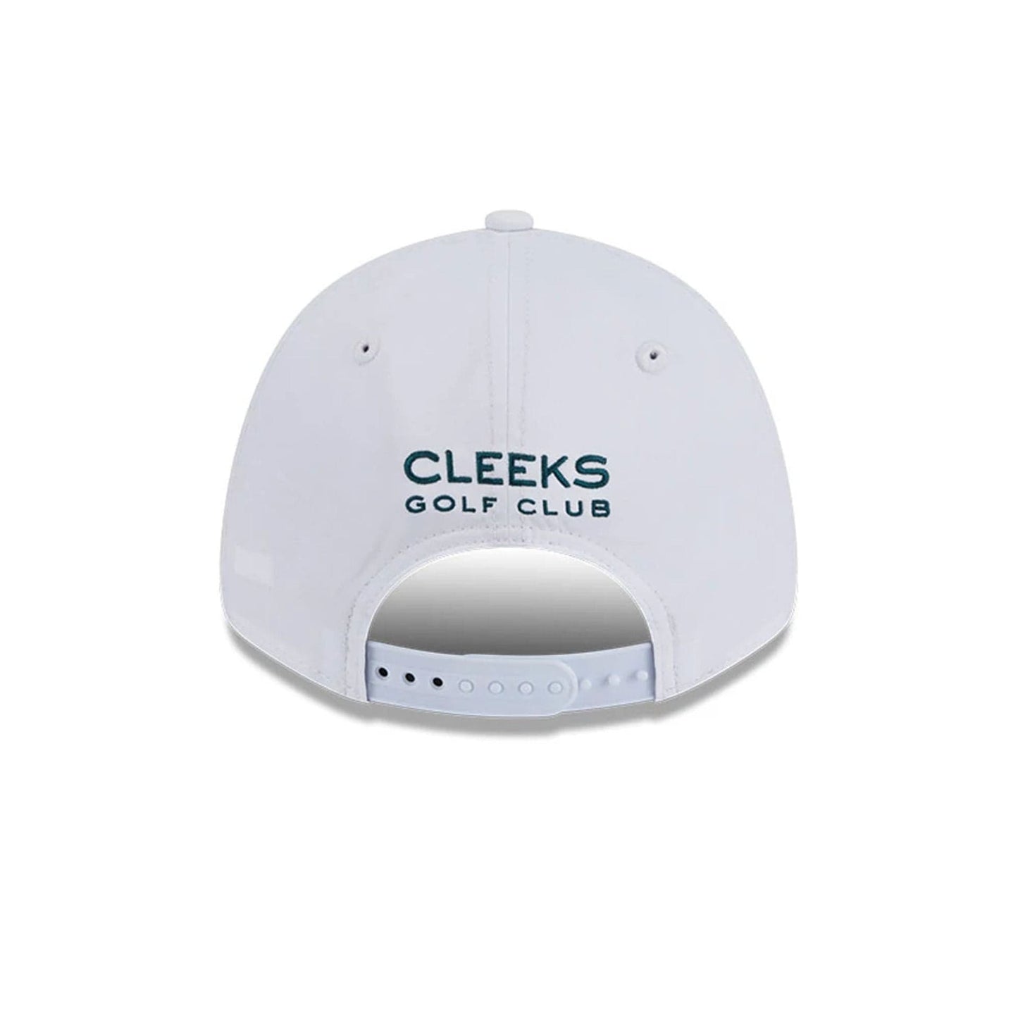 This is a Cleeks LIV Golf 2025 White 9FORTY Adjustable Cap 4