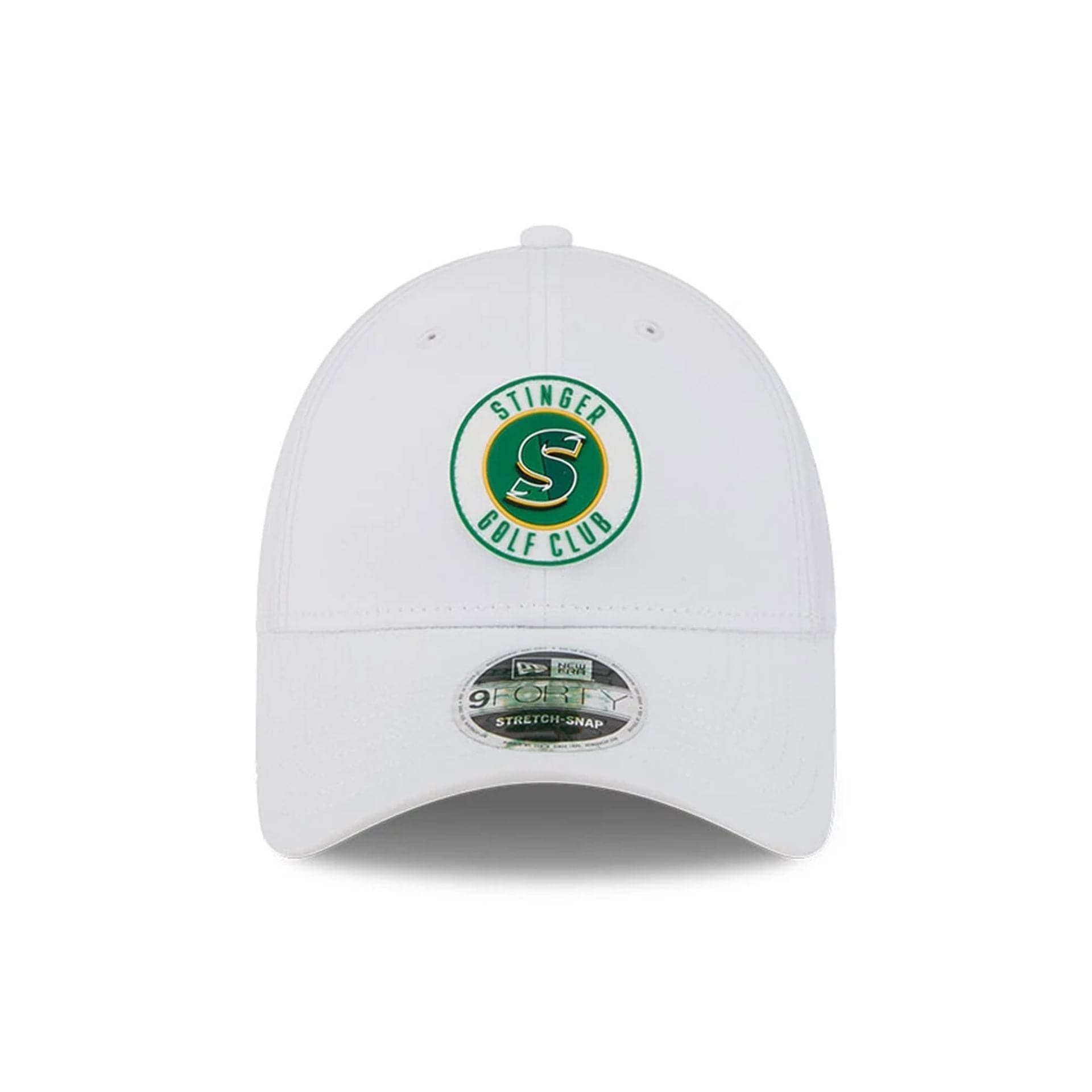 This is a Stinger LIV Golf 2025 White 9FORTY Adjustable Cap 2