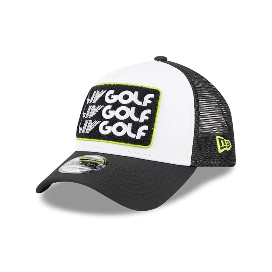 This is a LIV Golf 2025 White 9FORTY A-Frame Adjustable Cap 1