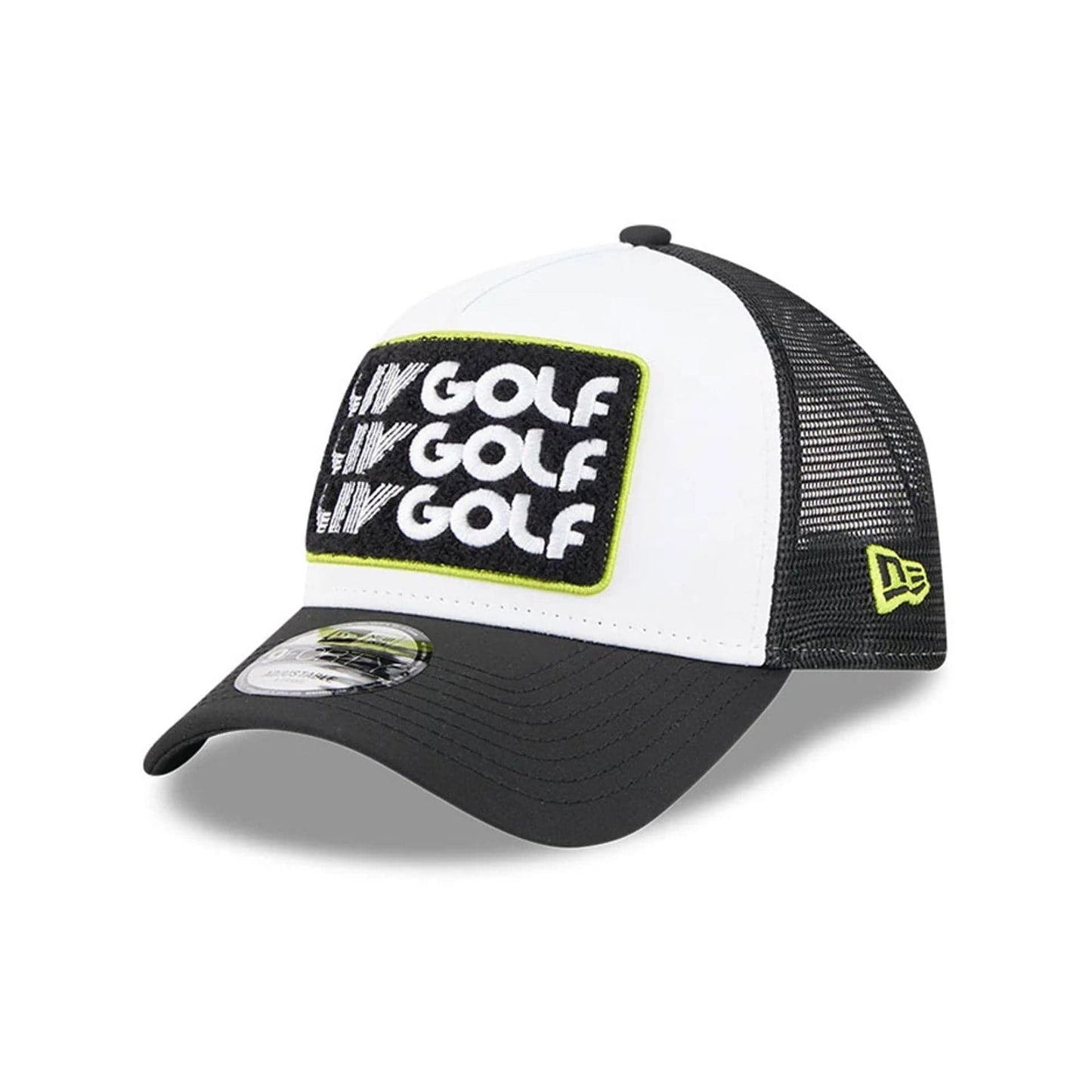 This is a LIV Golf 2025 White 9FORTY A-Frame Adjustable Cap 1