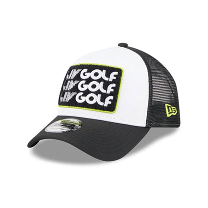This is a LIV Golf 2025 White 9FORTY A-Frame Adjustable Cap 1