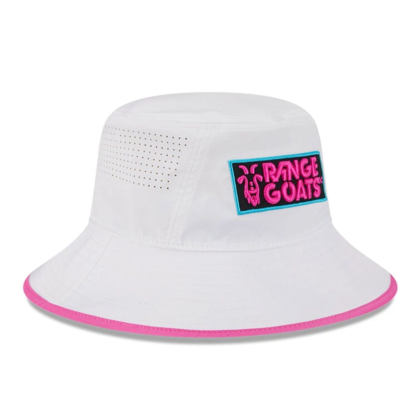 This is a Rangegoats LIV Golf 2025 White Explorer Bucket Hat 3