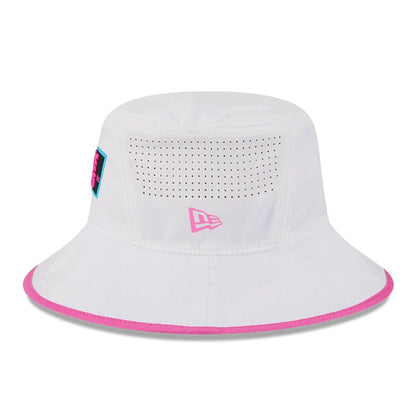 This is a Rangegoats LIV Golf 2025 White Explorer Bucket Hat 4