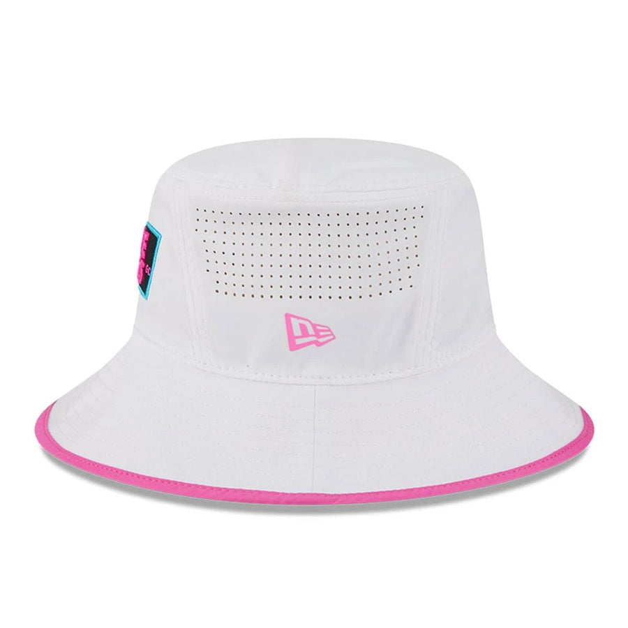 This is a Rangegoats LIV Golf 2025 White Explorer Bucket Hat 4