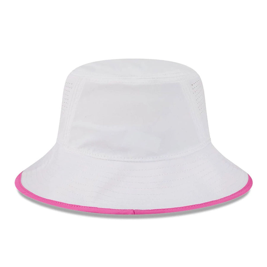 This is a Rangegoats LIV Golf 2025 White Explorer Bucket Hat 5