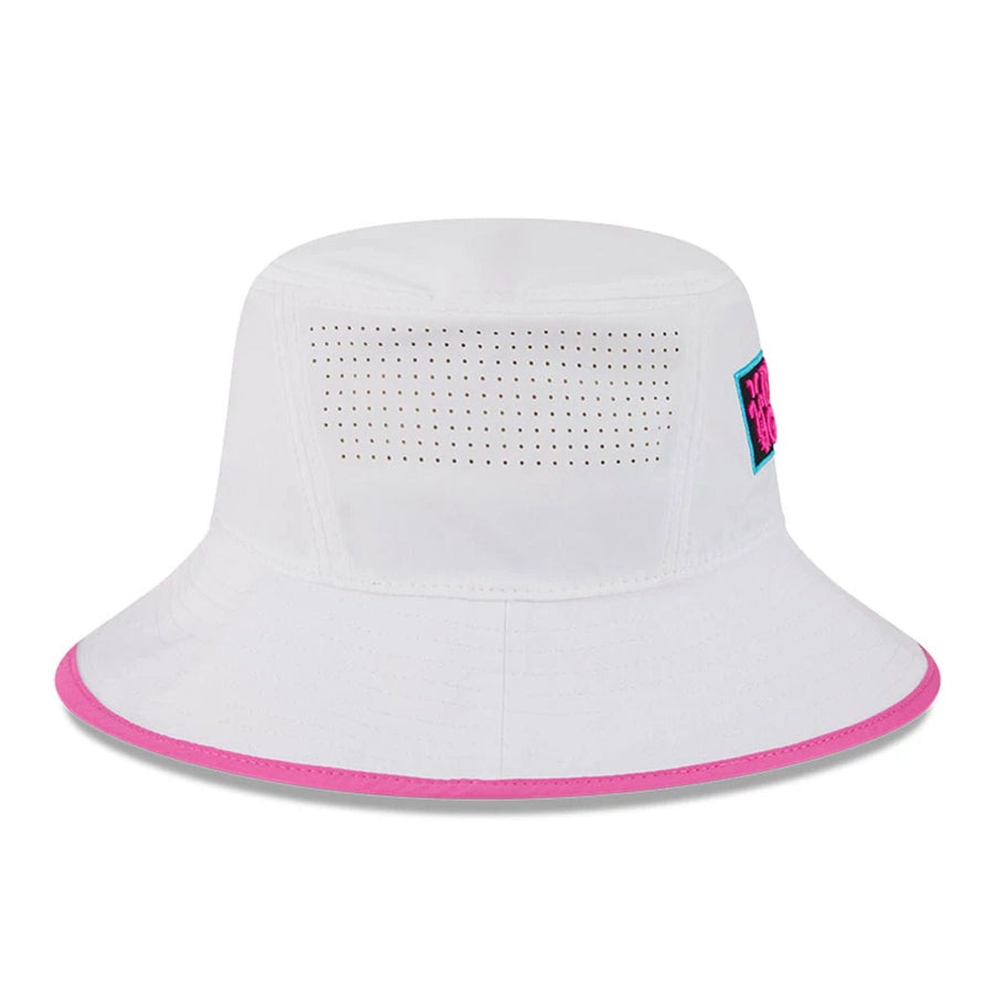 This is a Rangegoats LIV Golf 2025 White Explorer Bucket Hat 6