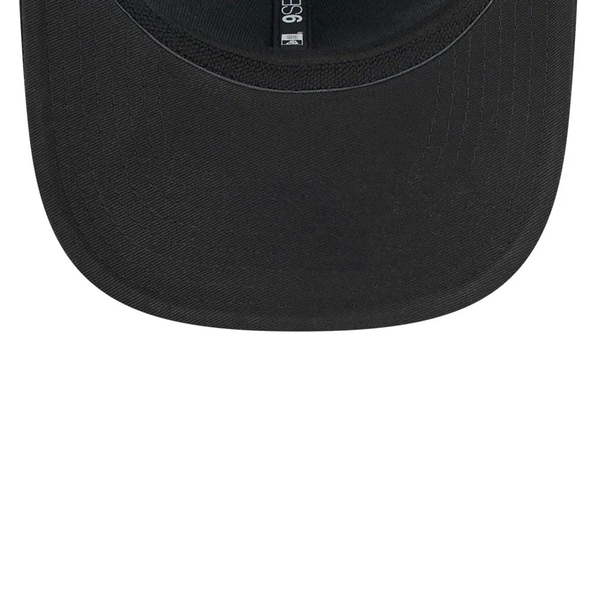 This is a Rangegoats LIV Golf 2025 Black 9SEVENTY Stretch Snap Adjustable Cap 7