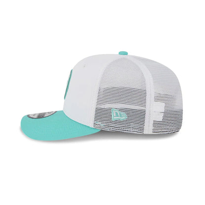 This is a Torque LIV Golf 2025 White 9SEVENTY Stretch Snap Adjustable Cap 5