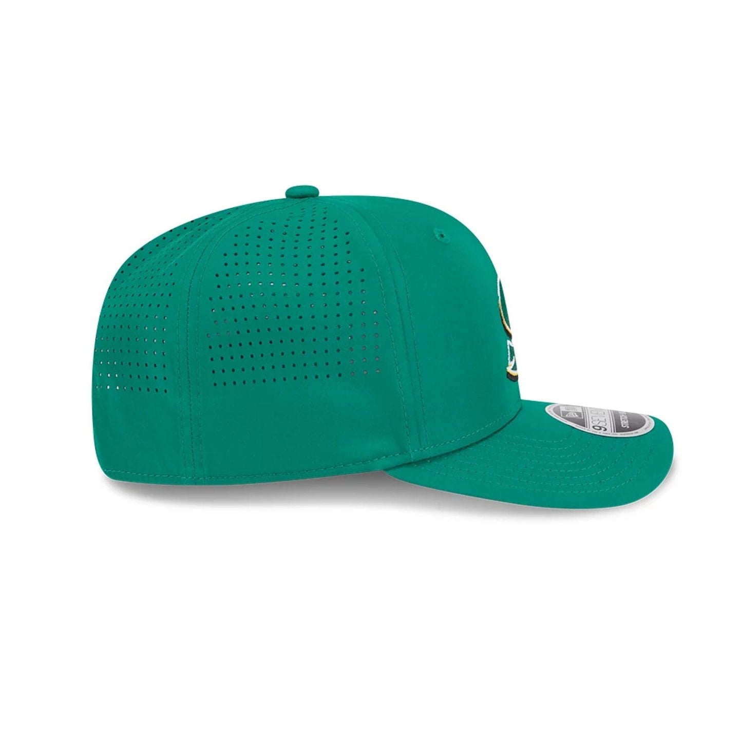 This is a Stinger LIV Golf 2025 Green 9SEVENTY Stretch Snap Adjustable Cap 5