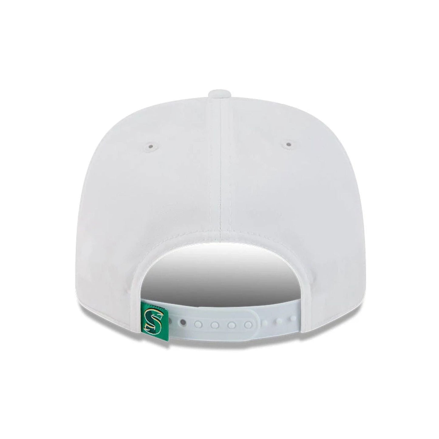 This is a Stinger LIV Golf 2025 White 9SEVENTY Stretch Snap Adjustable Cap 4