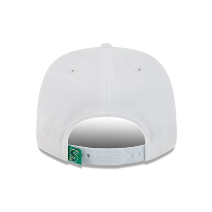This is a Stinger LIV Golf 2025 White 9SEVENTY Stretch Snap Adjustable Cap 4