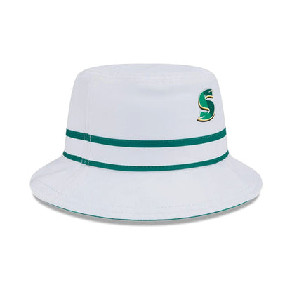 This is a Stinger LIV Golf 2025 White Bucket Hat 3