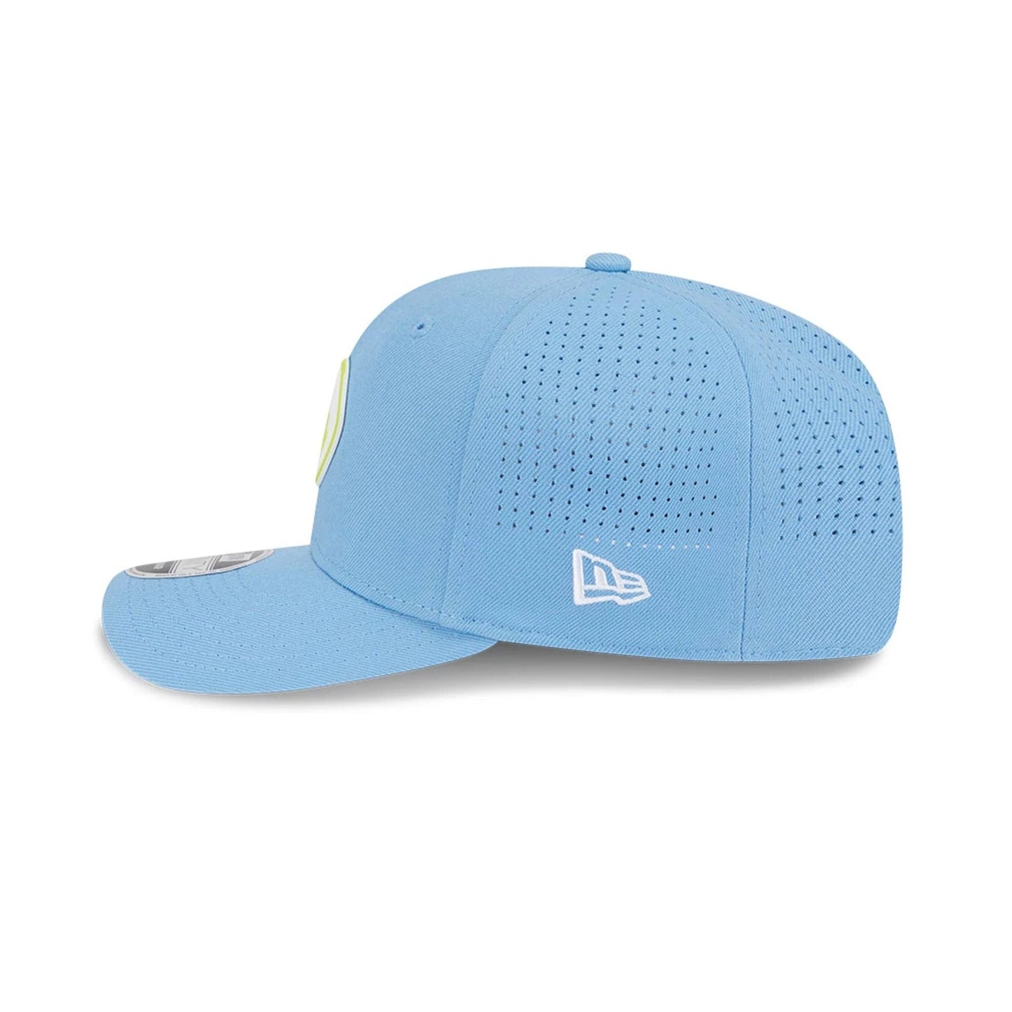 This is a LIV Golf 2025 Pastel Blue 9SEVENTY Stretch Snap Adjustable Cap 6