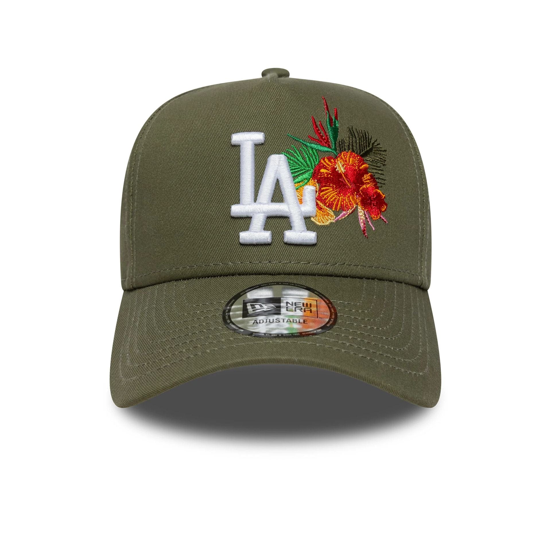 This is a LA Dodgers MLB Flower Icon Green 9FORTY E-Frame Adjustable Cap 2