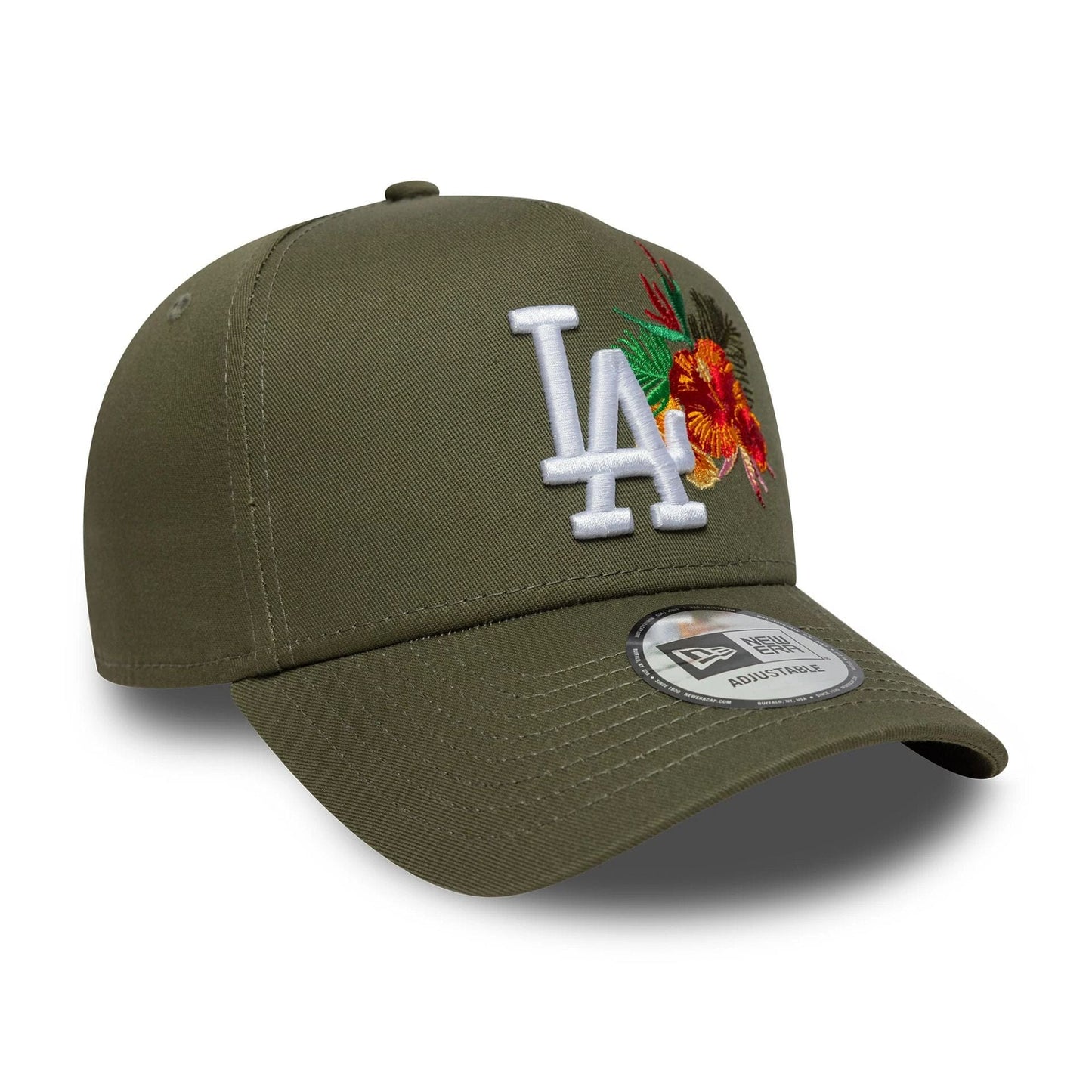 This is a LA Dodgers MLB Flower Icon Green 9FORTY E-Frame Adjustable Cap 3