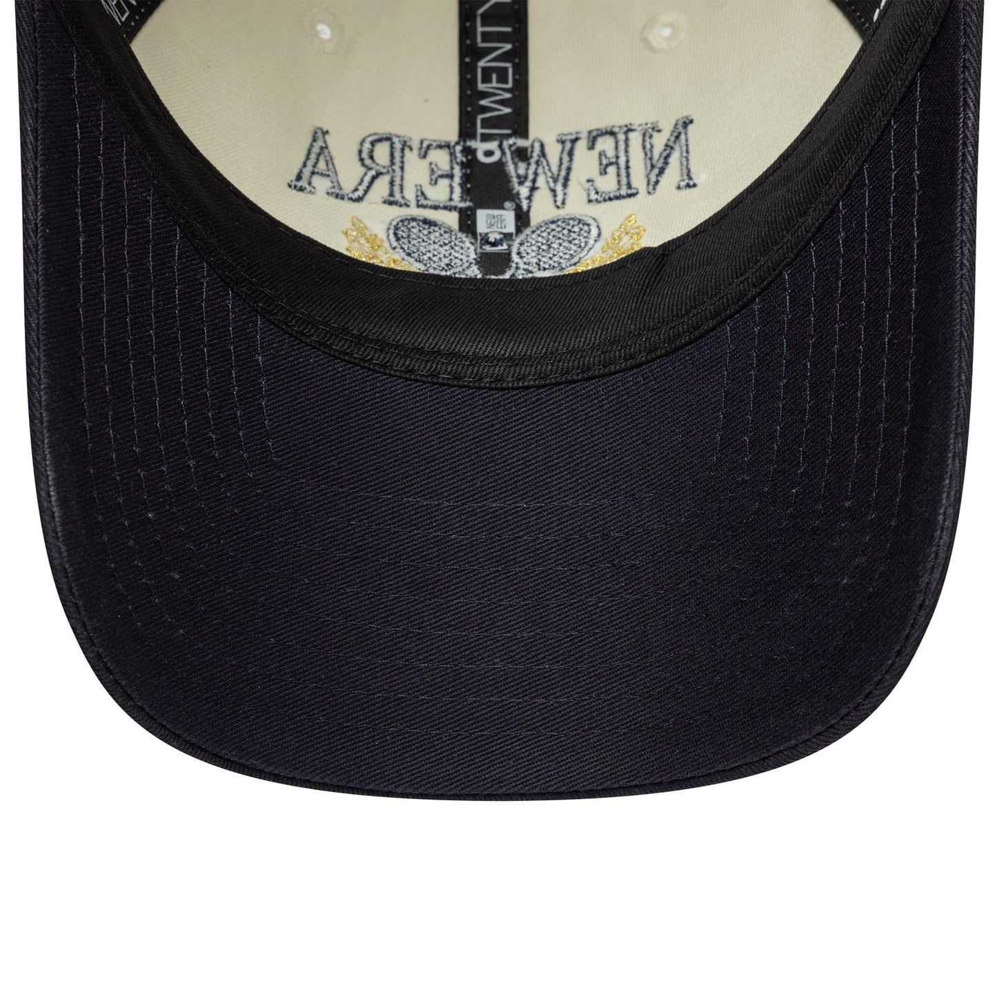 This is a New Era Tennis Cream & Navy 9TWENTY Adjustable Cap 7