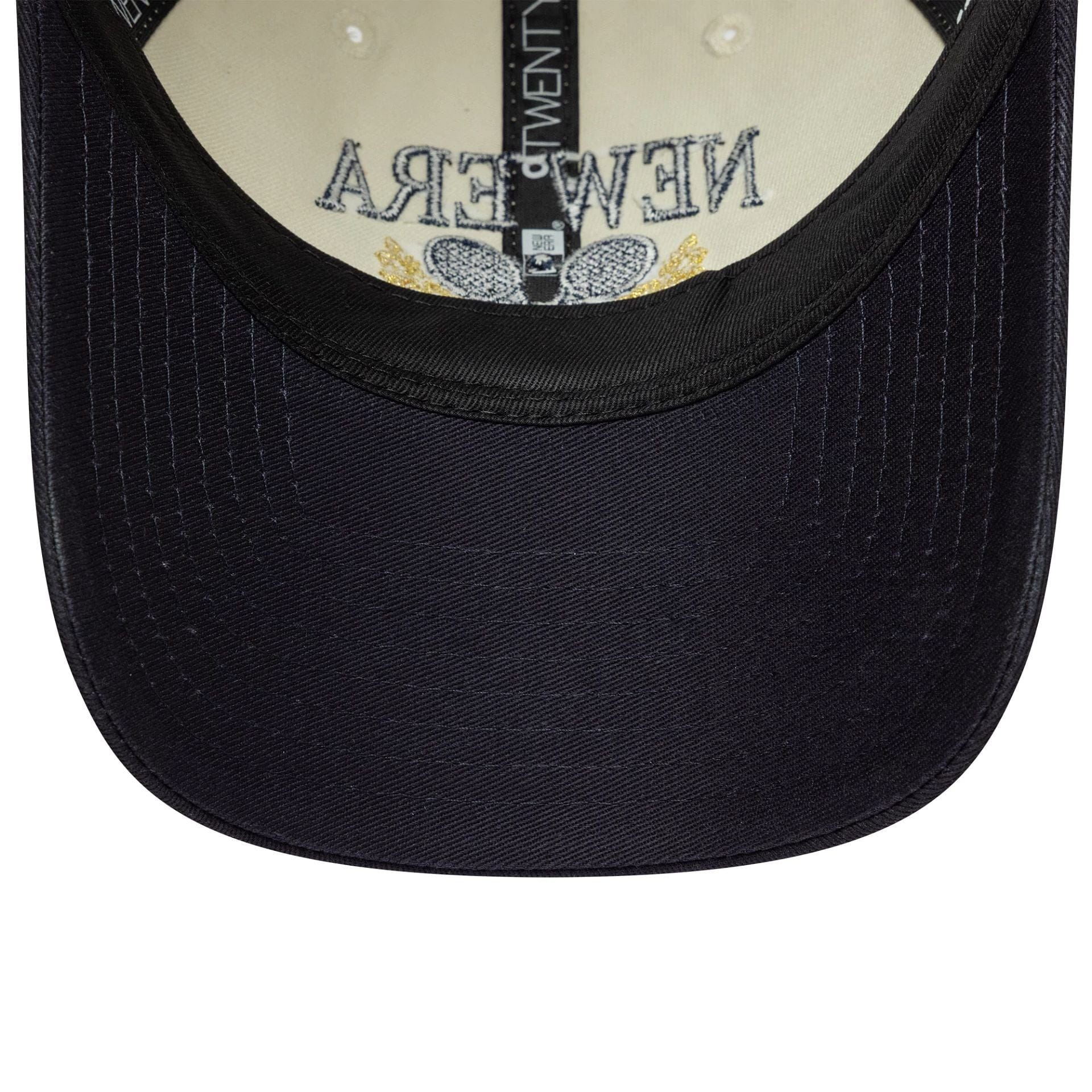 This is a New Era Tennis Cream & Navy 9TWENTY Adjustable Cap 7