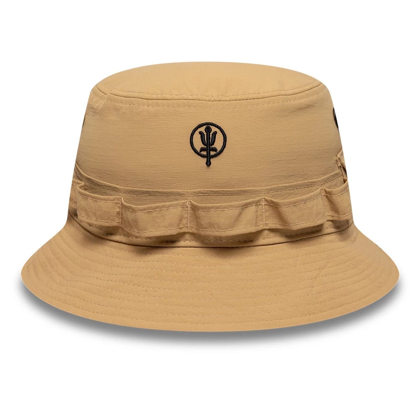 This is a Thrudark x New Era Ripstop Beige Adventure Bucket Hat 1