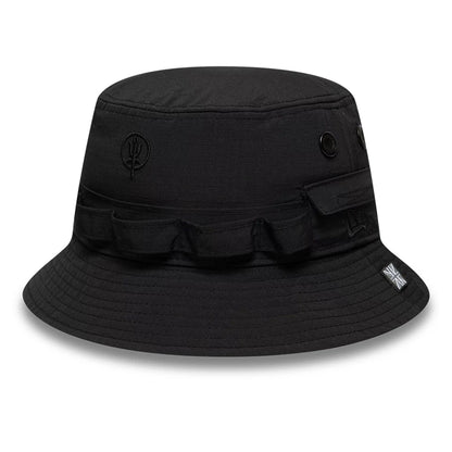 This is a Thrudark x New Era Ripstop Black Adventure Bucket Hat 4