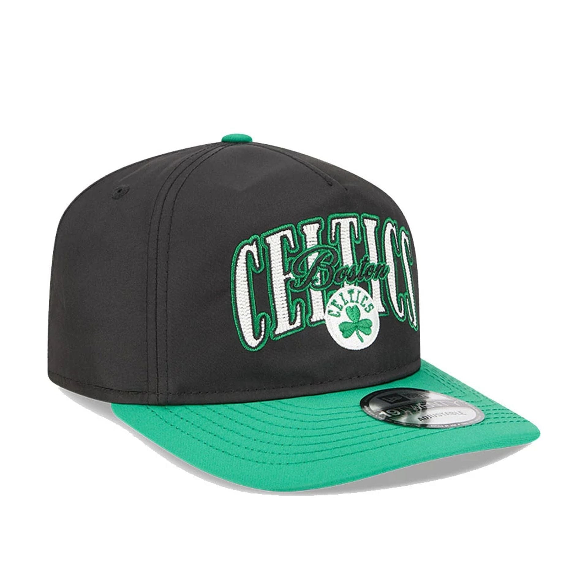 This is a Boston Celtics Dual Logo Green Golfer Adjustable Cap 3