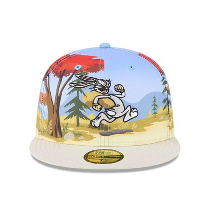 This is a Multi Character Looney Tunes Cream 59FIFTY Fitted Cap 3