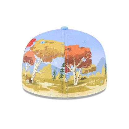 This is a Multi Character Looney Tunes Cream 59FIFTY Fitted Cap 7