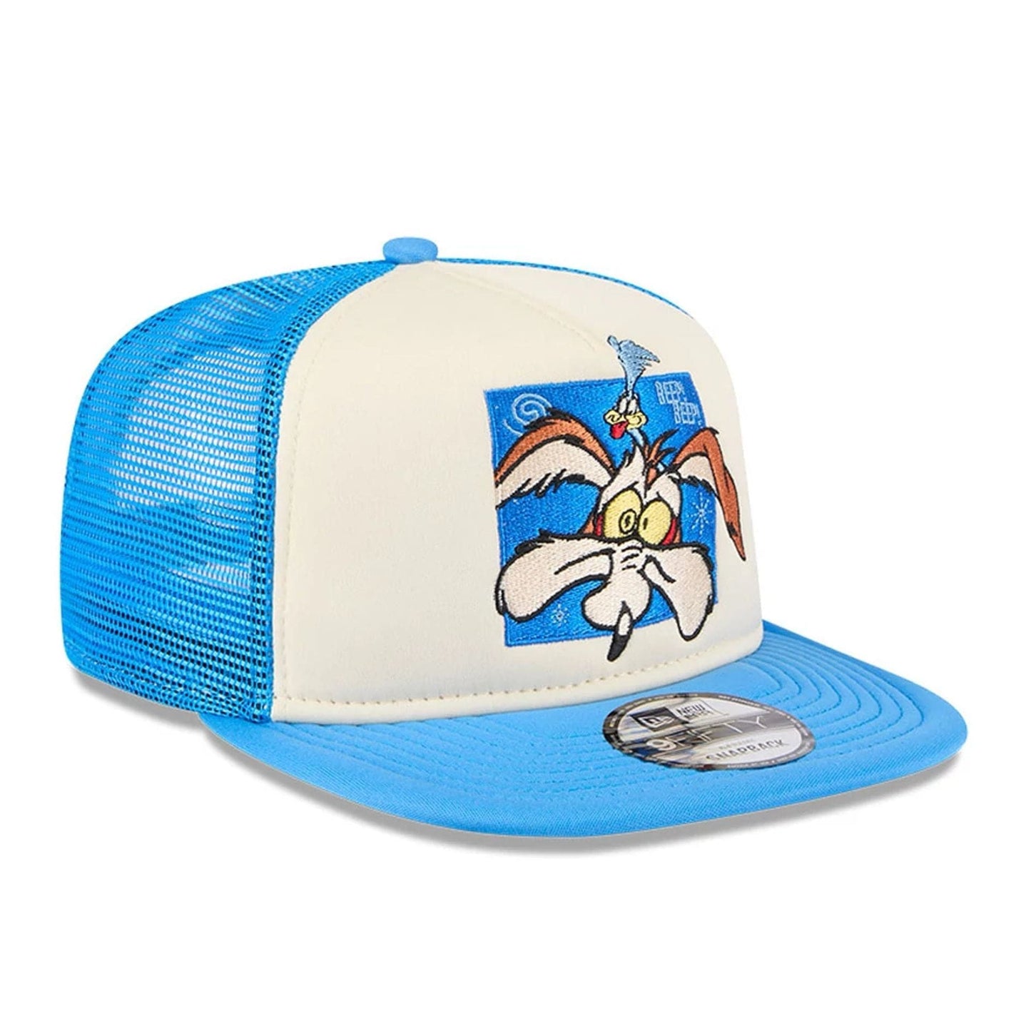 This is a Multi Character Looney Tunes Blue 9FIFTY A-Frame Trucker Adjustable Cap 4