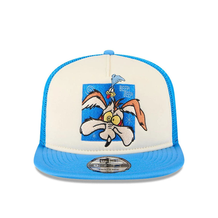 This is a Multi Character Looney Tunes Blue 9FIFTY A-Frame Trucker Adjustable Cap 3