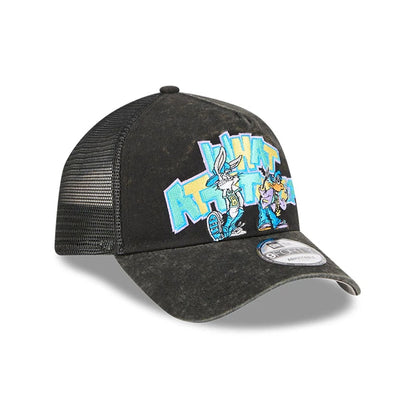 This is a Multi Character Looney Tunes Black 9FORTY A-Frame Trucker Adjustable Cap 4