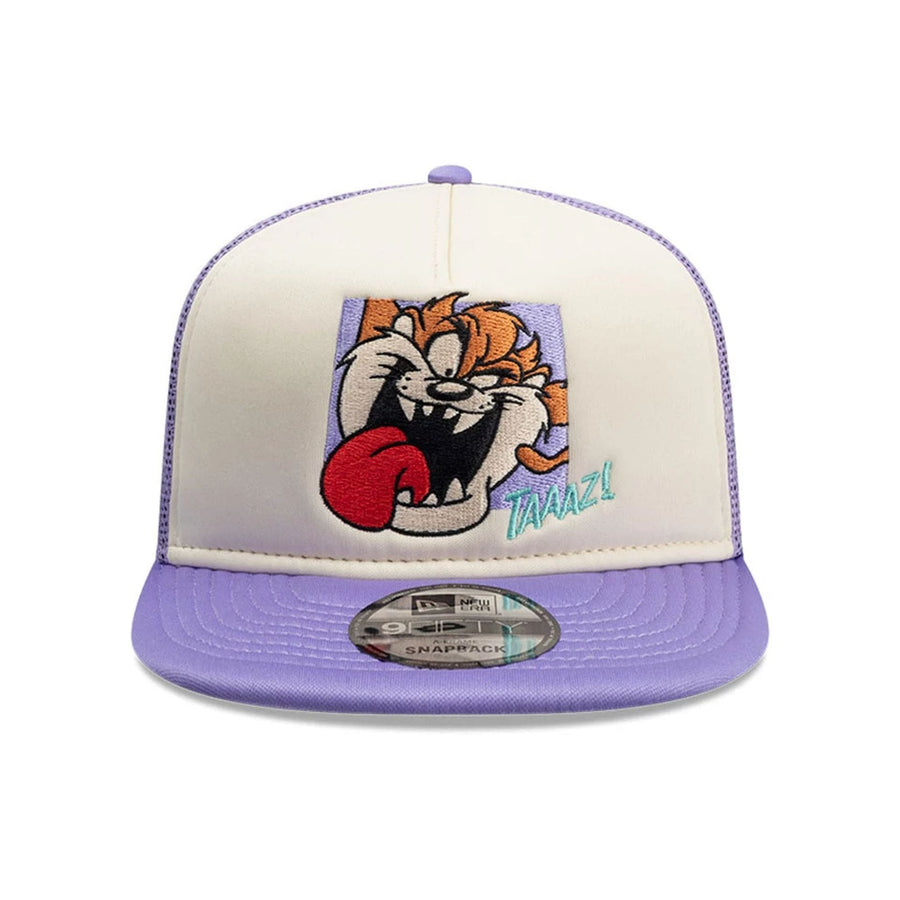 This is a Taz Looney Tunes Purple 9FIFTY A-Frame Trucker Adjustable Cap 3