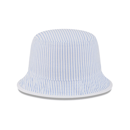 This is a New Era Pinstripe Pastel Blue Bucket Hat 4