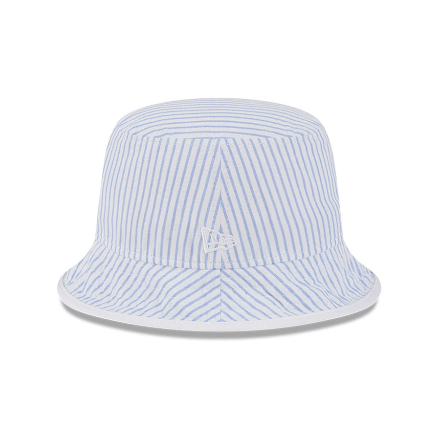 This is a New Era Pinstripe Pastel Blue Bucket Hat 2