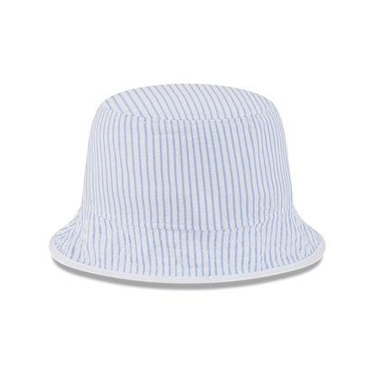 This is a New Era Pinstripe Pastel Blue Bucket Hat 5