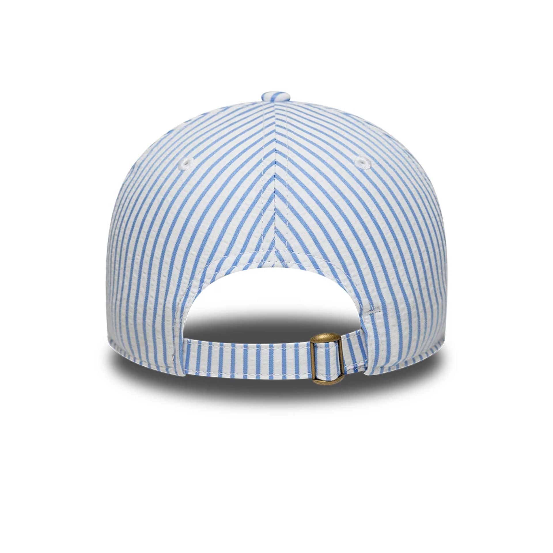 This is a New Era Pinstripe Pastel Blue 9TWENTY Adjustable Cap 6