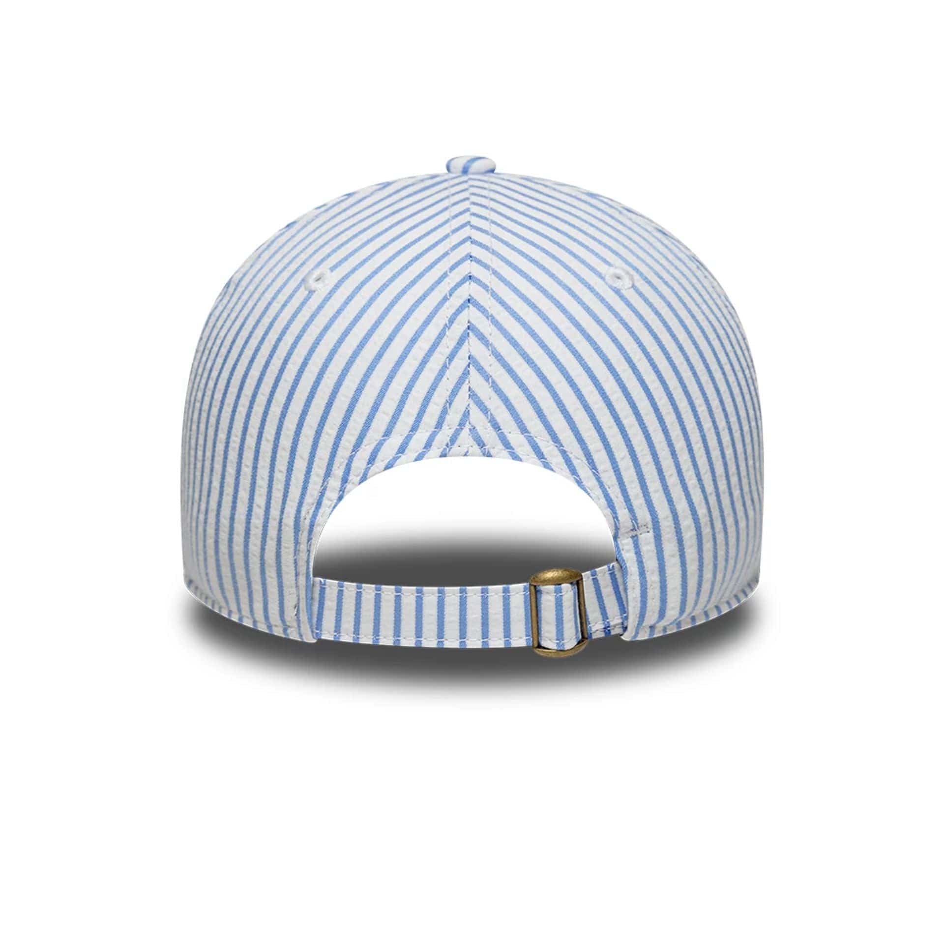 This is a New Era Pinstripe Pastel Blue 9TWENTY Adjustable Cap 6