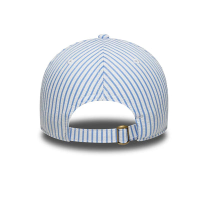 This is a New Era Pinstripe Pastel Blue 9TWENTY Adjustable Cap 6