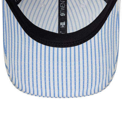 This is a New Era Pinstripe Pastel Blue 9TWENTY Adjustable Cap 7