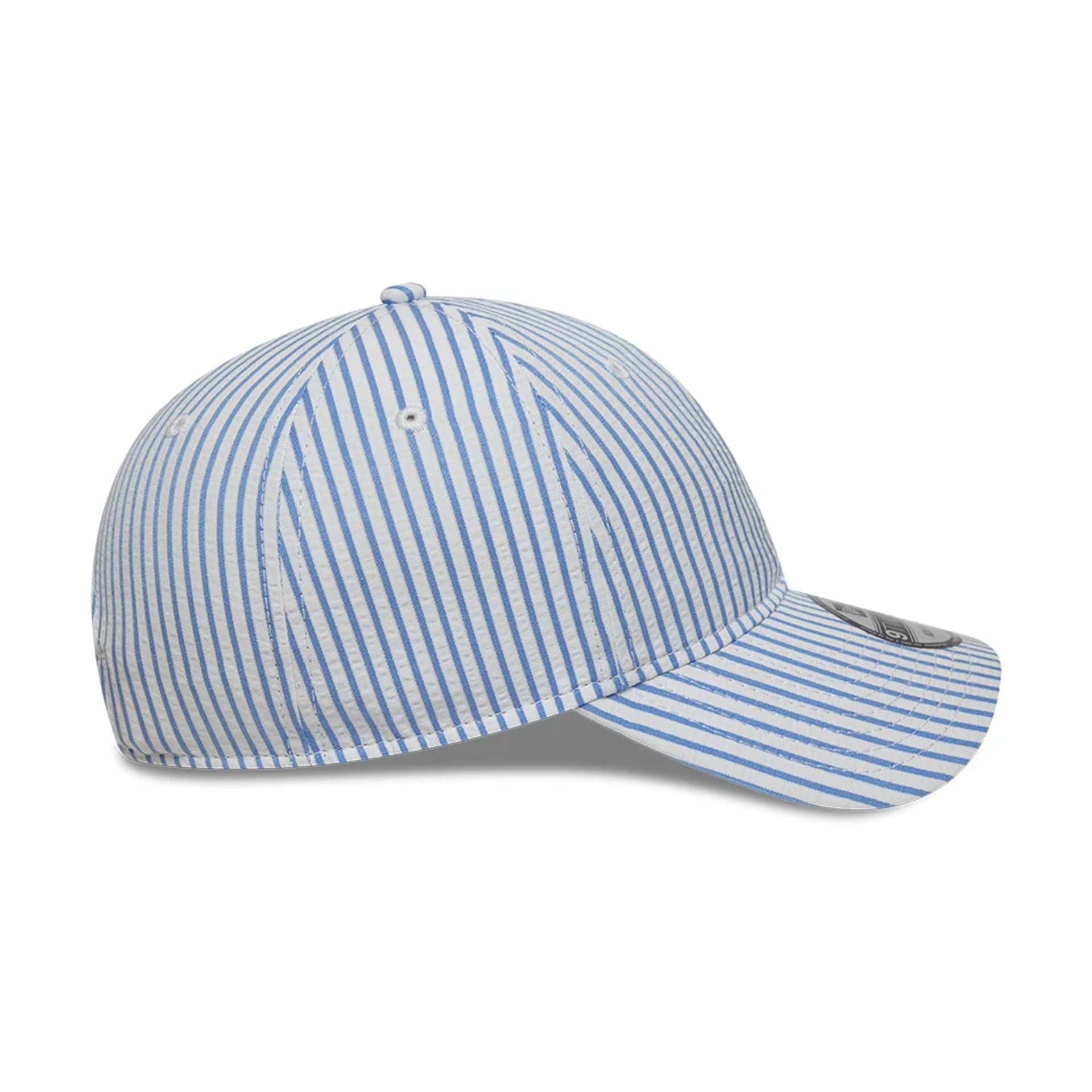 This is a New Era Pinstripe Pastel Blue 9TWENTY Adjustable Cap 5