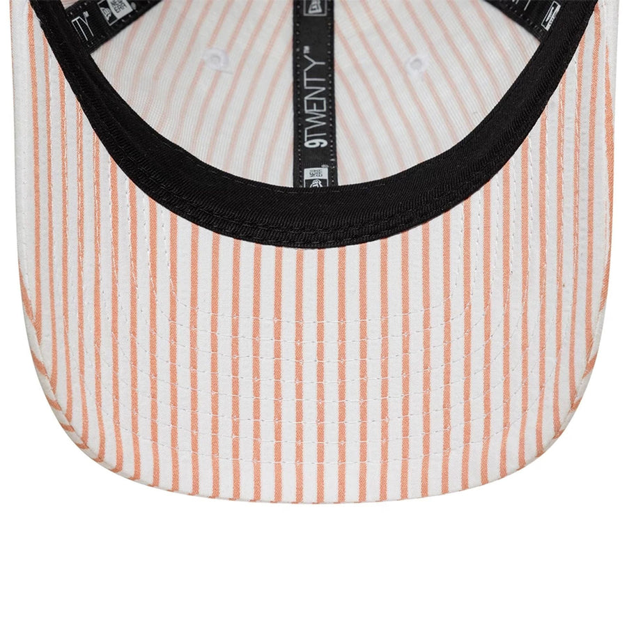 This is a New Era Pinstripe Pastel Orange 9TWENTY Adjustable Cap 7