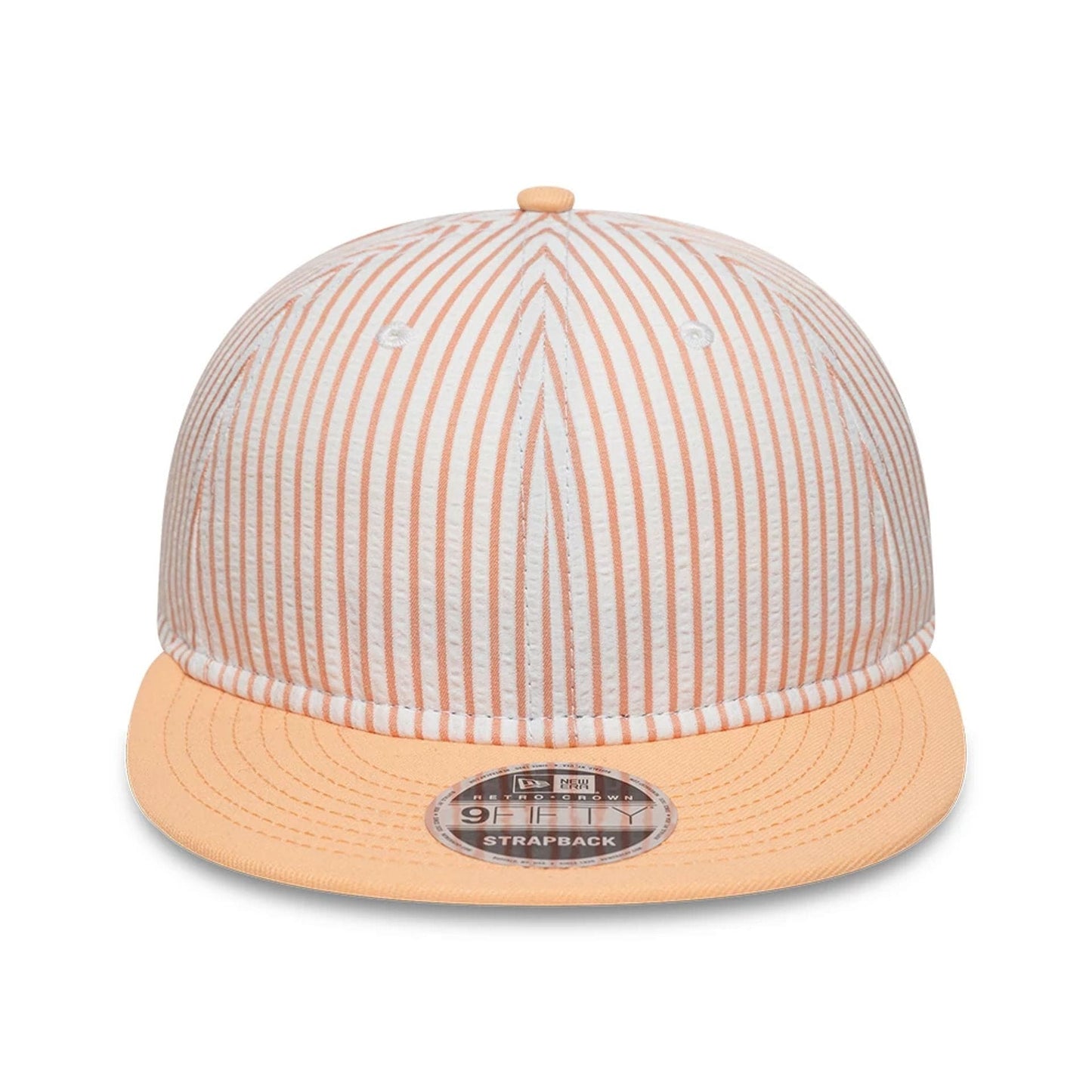 This is a New Era Pinstripe Pastel Orange Retro Crown 9FIFTY Adjustable Cap 4