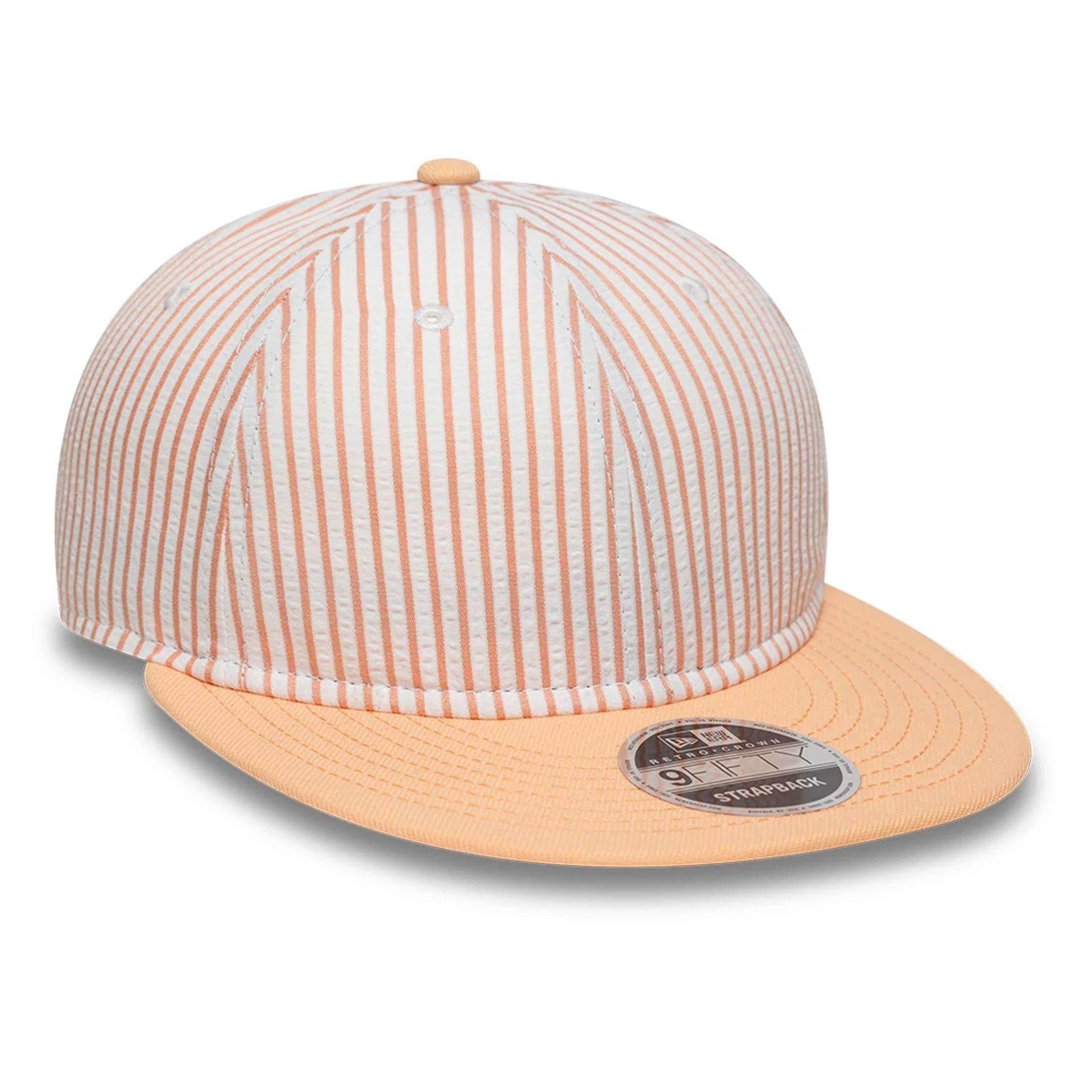 This is a New Era Pinstripe Pastel Orange Retro Crown 9FIFTY Adjustable Cap 5