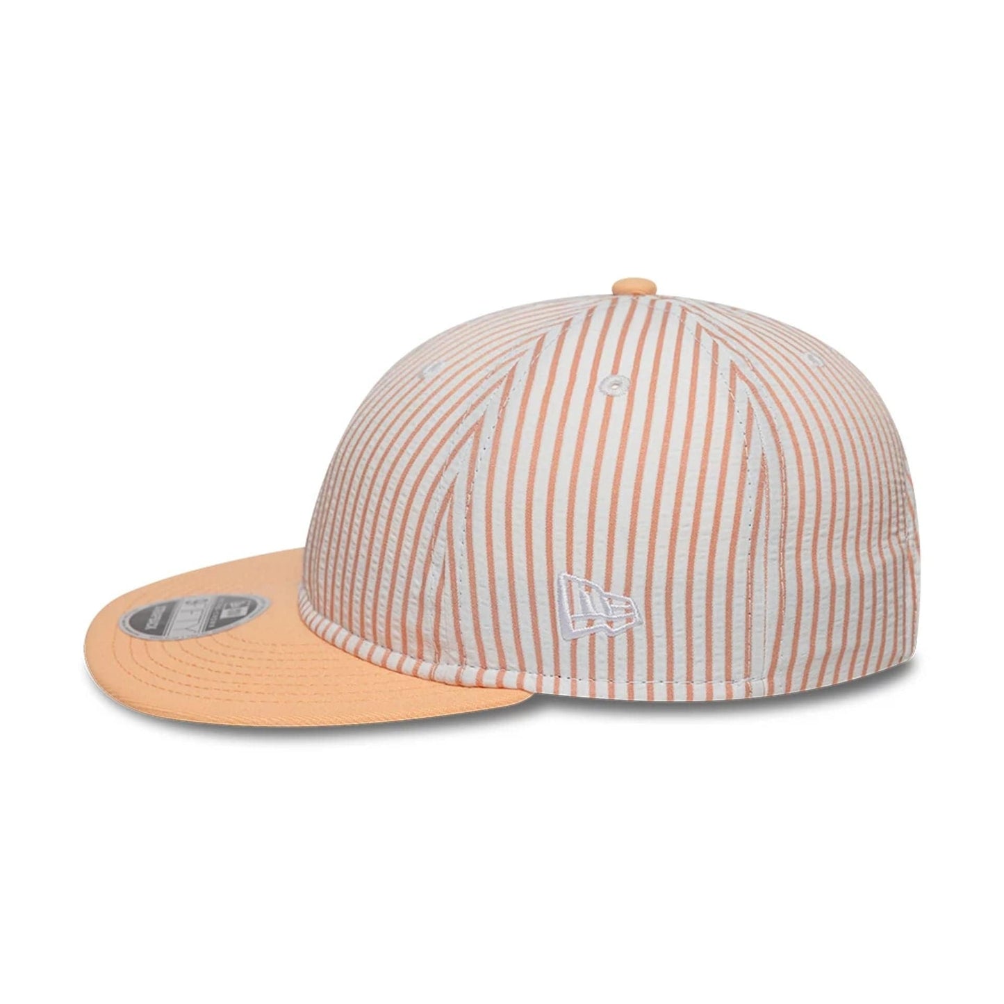 This is a New Era Pinstripe Pastel Orange Retro Crown 9FIFTY Adjustable Cap 6