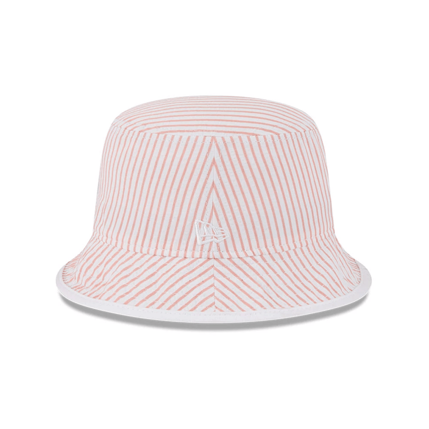 This is a New Era Pinstripe Pastel Orange Bucket Hat 2