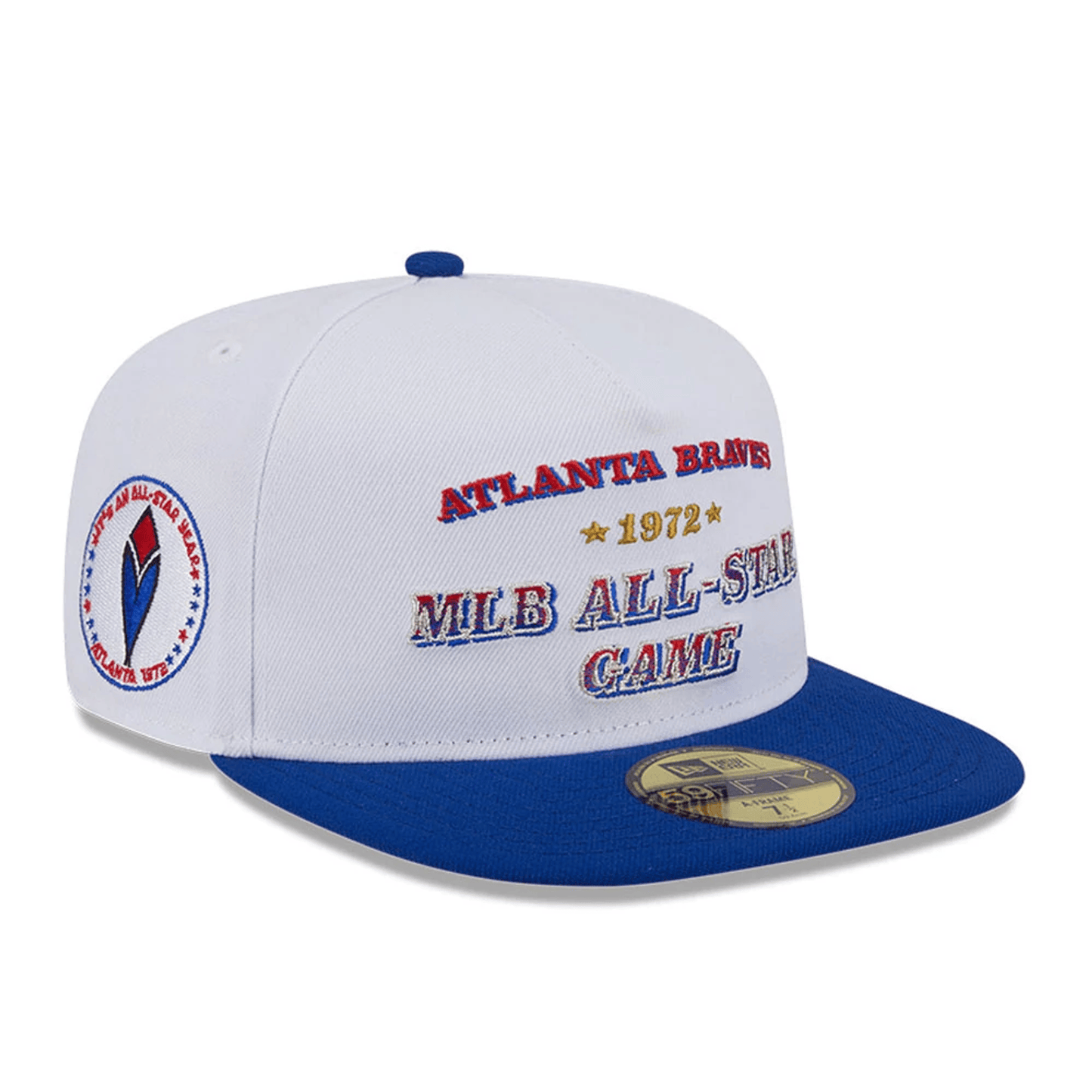 This is a Atlanta Braves Summer Derby White 59FIFTY A-Frame Fitted Cap 1
